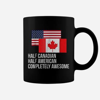Half Canadian Half American Funny Flag Coffee Mug - Thegiftio UK