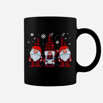 Hanging With My Gnomies Christmas Buffalo Plaid Garden Gnome Sweatshirt Coffee Mug | Crazezy