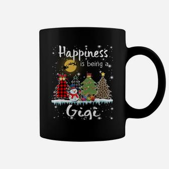 Happiness Is Being A Gigi Christmas Tree Leopard Plaid Snow Coffee Mug | Crazezy AU