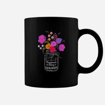 Happiness Is Being A Grandmom Gift Grandma Mom Flower Coffee Mug | Crazezy AU