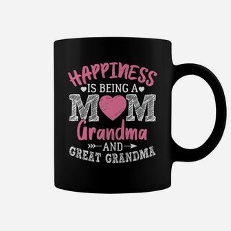 Happiness Is Being A Mom Grandma And Great Grandma Coffee Mug | Crazezy CA