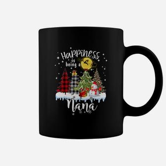 Happiness Is Being A Nana Christmas Night - Grandma G Sweatshirt Coffee Mug | Crazezy