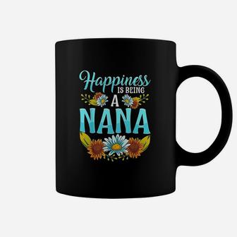 Happiness Is Being A Nana Cute Floral Mothers Day Gifts Coffee Mug | Crazezy UK
