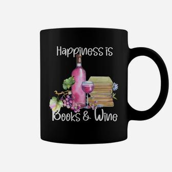 Happiness Is Books And Rose Wine Sweatshirt Coffee Mug | Crazezy UK