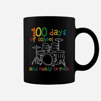 Happy 100Th Day Of School And Ready To Rock Drum Kit Shirt Coffee Mug | Crazezy CA