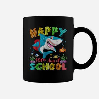 Happy 100Th Day Of School Shark Gift Funny Teacher Boys Kids Coffee Mug | Crazezy UK