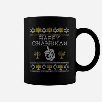 Happy Chanukah Ugly Sweater Funny Hanukkah Christmas Gifts Coffee Mug | Crazezy AU