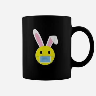 Happy Easter Smiley Face Easter Bunny Social Distance Coffee Mug | Crazezy
