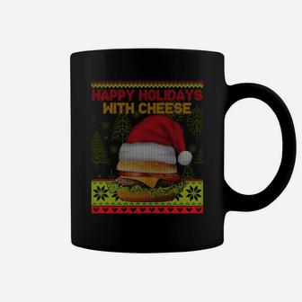Happy Holidays With Cheese Funny Christmas Cheeseburger Gift Sweatshirt Coffee Mug | Crazezy AU