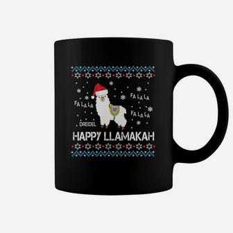 Happy Llamakah Sweatshirt Funny Ugly Hanukkah Xmas Llama Coffee Mug | Crazezy DE