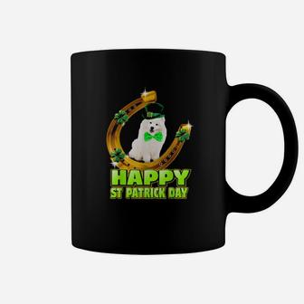 Happy Patrick Day Samoyed Shamrock Lucky Dog Coffee Mug - Monsterry AU