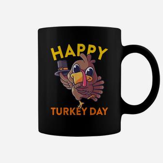Happy Turkey Day Funny Little Pilgrim Thanksgiving Gift Coffee Mug | Crazezy CA