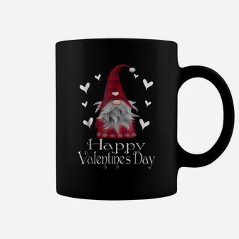Happy Valentine's Day Gnome Plaid T Shirt Cute Heart Gifts Coffee Mug | Crazezy
