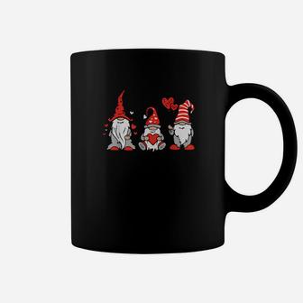 Happy Valentines Day Three Cute Gnomess Hearts Coffee Mug - Monsterry