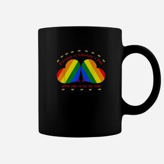 Happy Valentines Day Two Hearts Proud Colors Coffee Mug - Monsterry CA
