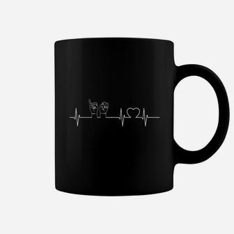 Heartbeat Sign Language Deaf Coffee Mug - Thegiftio