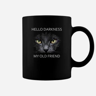 Hello Darkness My Old Friend Cat Love Long Sleeve Coffee Mug | Crazezy AU