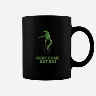 Here Come Dat Boi Meme Frog Funny Unicycle Coffee Mug | Crazezy