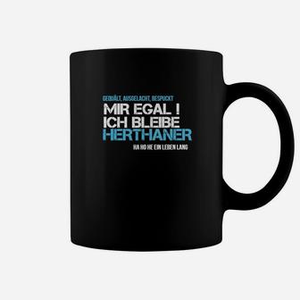 Hertha BSC Fan-Tassen Mir Egal, Ich Bleibe Herthaner - Schwarz - Seseable