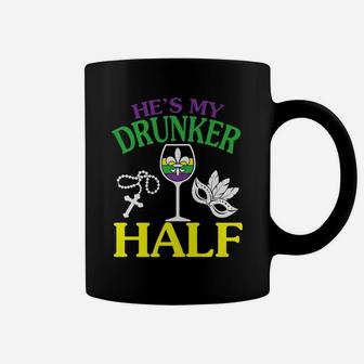 Hes My Drunker Wine Bling Beads Wine Half Mardi Gras Coffee Mug - Thegiftio UK