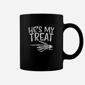 Hes My Treat Skeleton Coffee Mug | Crazezy CA