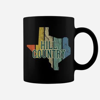 Hill Country Tx State Retro Map Distressed Vintage Graphic Coffee Mug | Crazezy