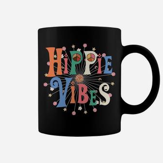 Hippie Vibes Peace Sign Love Happiness Rainbow Hearts Stars Coffee Mug | Crazezy CA