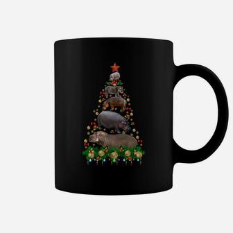 Hippo Christmas Tree Merry Hippomas Hippo Lovers Coffee Mug | Crazezy