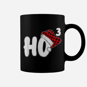 Ho-3 Cubed Santa Red Plaid Claus Christmas Ho-Ho-Ho Teachers Coffee Mug | Crazezy