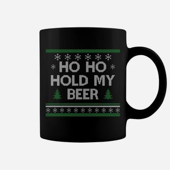 Ho Ho Hold My Beer Santa Ugly Christmas Drinking Sweater Coffee Mug | Crazezy UK