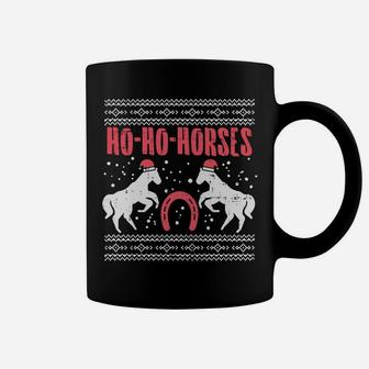 Ho Horses Xmas Ugly Christmas Sweater Equestrian Women Gift Sweatshirt Coffee Mug | Crazezy