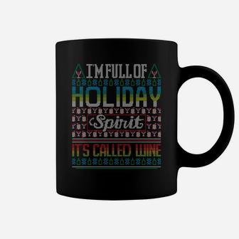 Holiday Spirit Red Wine Glass Funny Ugly Christmas Sweater Sweatshirt Coffee Mug | Crazezy CA