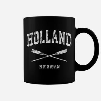 Holland Michigan Vintage Nautical Crossed Oars Coffee Mug | Crazezy