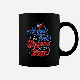 Home Free Because Brave Family American Flag Coffee Mug | Crazezy AU