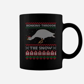 Honking Through The Snow Goose Ugly Christmas Sweater Honk Coffee Mug | Crazezy