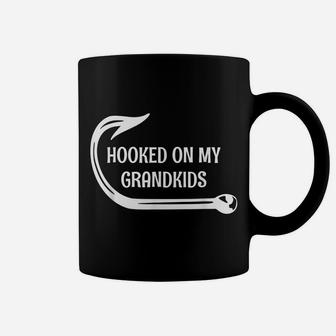 Hooked On My Grandkids, Fishing For Grand Parents Coffee Mug | Crazezy