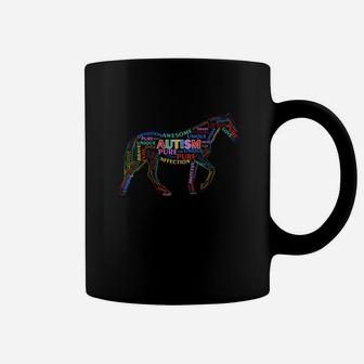 Horse Autism Awareness Word Art Horse Autism Support Coffee Mug - Thegiftio UK