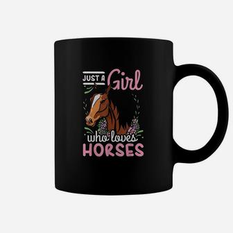 Horse Just A Girl Who Loves Horses Riding Show Jumping Coffee Mug | Crazezy