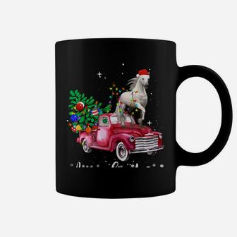 Horse Riding Red Truck Xmas Merry Christmas Coffee Mug | Crazezy