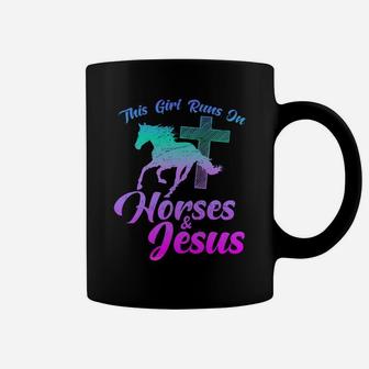 Horse Riding This Girl Runs On Horses & Jesus Christian Gift Coffee Mug | Crazezy CA