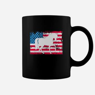 Horse Usa Flag 4th Of July America Gift Coffee Mug - Thegiftio UK