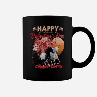 Horses Happy Valentines Day Coffee Mug - Monsterry