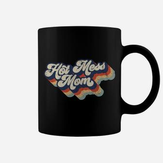 Hot Mess Mom Mama Mothers Day Retro Distressed Womens Sweatshirt Coffee Mug | Crazezy