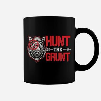 Hunt The Grunt Funny Hog Hunter Boar Hunting Coffee Mug | Crazezy DE