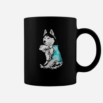 Husky I Love Mom Tattoo Coffee Mug | Crazezy