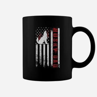 Husky Lover Siberian Husky Dad American Flag Dog Lover Coffee Mug | Crazezy