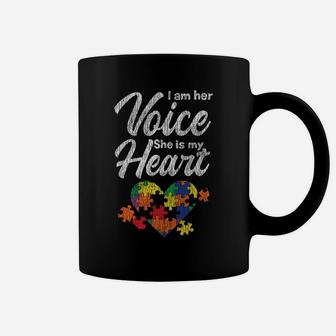 I Am Her Voice Mom Dad Family Autistic Kids Autism Awareness Coffee Mug | Crazezy CA