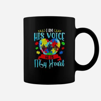 I Am His Voice He Is My Heart Coffee Mug - Monsterry