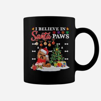 I Believe In Santa Paws Yorkie Gifts Dogs Gifts Cute Coffee Mug - Monsterry