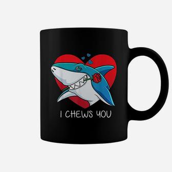 I Chews You Great White Shark Valentines Day Coffee Mug | Crazezy